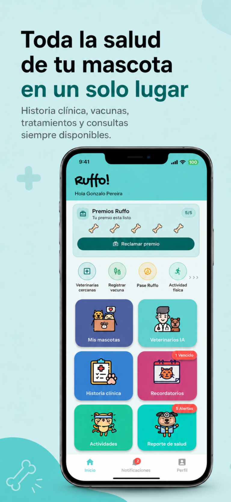 Fácil de utilizar. Una app que te premia por cuidar bien de tu mascota